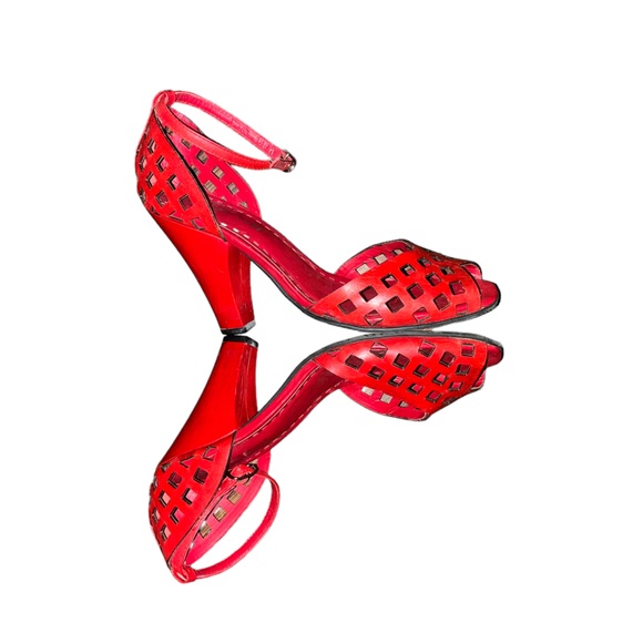 Gianni Bini Shoes - Gianni Bini Red Ankle Strap Heels Size 6.5